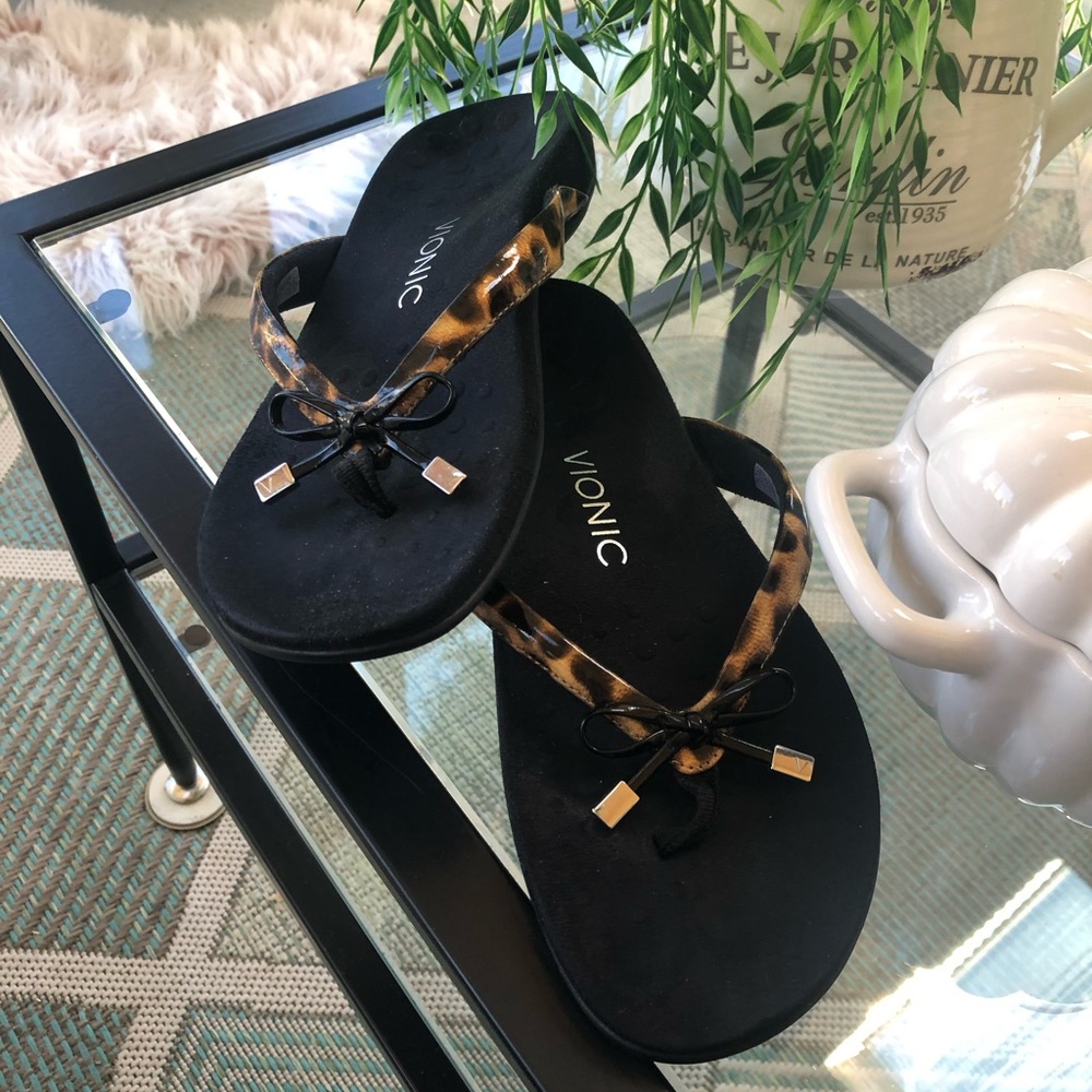 Vionic Leopard-Pattern Sandals - Black & Brown - image 5